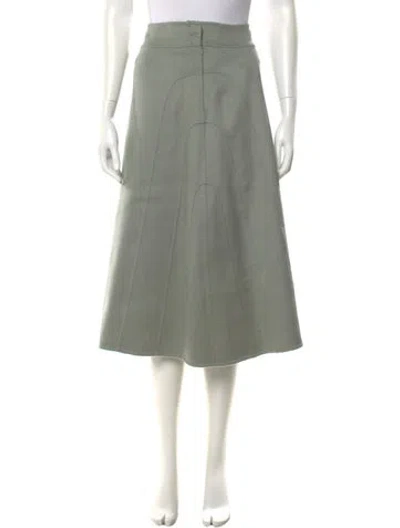 Pre-owned Tse Cashmere Cashmere Midi Length Skirt In Green