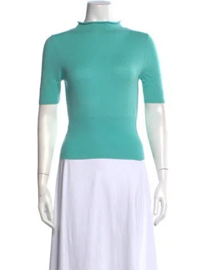 Pre-owned Tse Cashmere Cashmere Mock Neck Sweater In Green