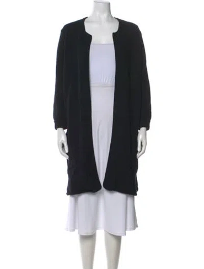 Pre-owned Tse Cashmere Cashmere Open Front Sweater In Black
