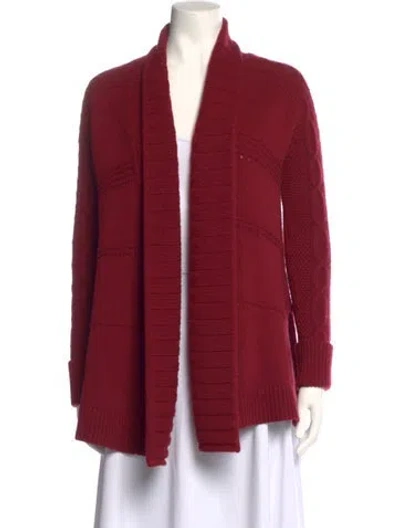 Pre-owned Tse Cashmere Cashmere Open Front Sweater In Red