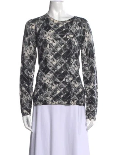 Pre-owned Tse Cashmere Cashmere Patterned Top In Blue/white