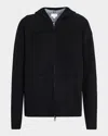 Tse Cashmere Cashmere Reversible Zip-front Hoodie In Black
