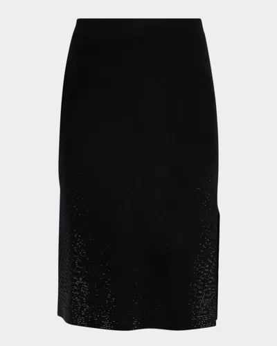 Tse Cashmere Cashmere Rhinestone-embellished Pencil Skirt In Black
