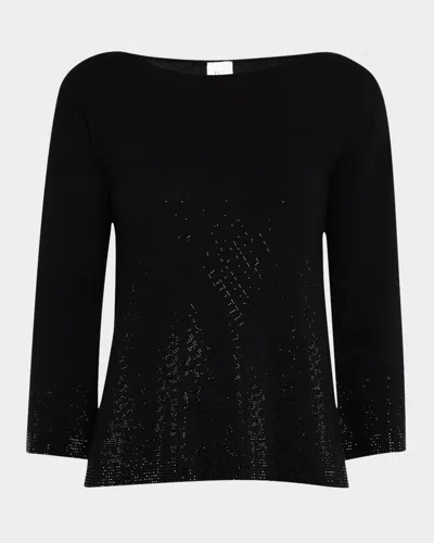 Tse Cashmere Cashmere Rhinestone-embellished Sweater In Black