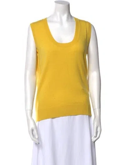 Pre-owned Tse Cashmere Cashmere Scoop Neck Sweater In Yellow