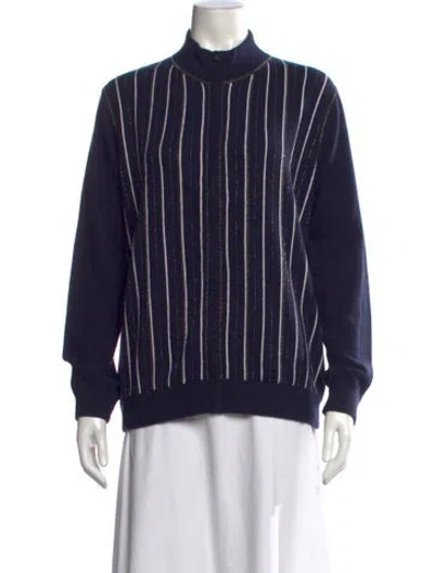 Pre-owned Tse Cashmere Cashmere Striped Sweater In Blue