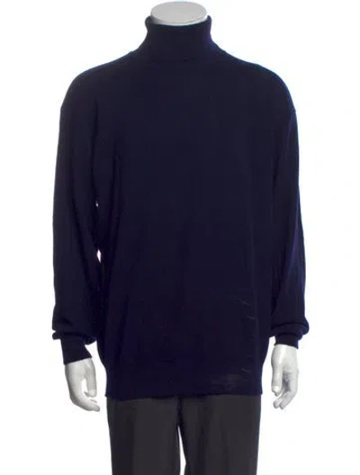 Pre-owned Tse Cashmere Cashmere Turtleneck Pullover In Blue