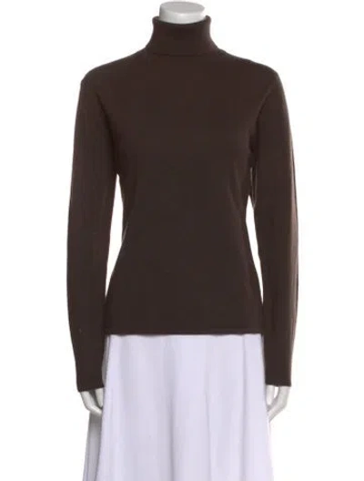 Pre-owned Tse Cashmere Cashmere Turtleneck Top In Brown