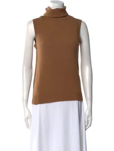 Pre-owned Tse Cashmere Cashmere Turtleneck Top In Brown