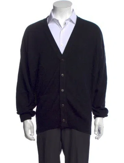 Pre-owned Tse Cashmere Cashmere V-neck Cardigan In Black