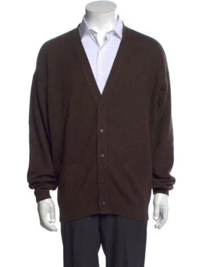 Pre-owned Tse Cashmere Cashmere V-neck Cardigan In Brown