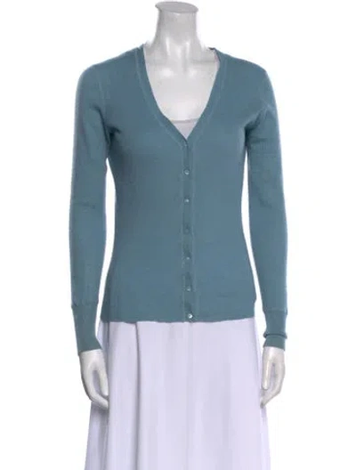 Pre-owned Tse Cashmere Cashmere V-neck Sweater In Blue