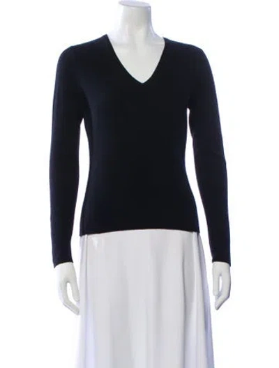 Pre-owned Tse Cashmere Cashmere V-neck Sweater In Blue