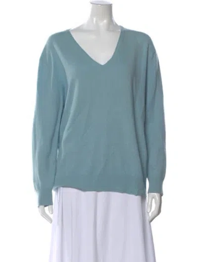 Pre-owned Tse Cashmere Cashmere V-neck Sweater In Blue