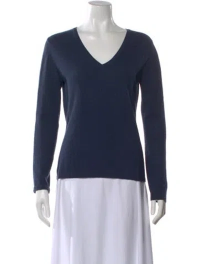 Pre-owned Tse Cashmere Cashmere V-neck Sweater In Blue