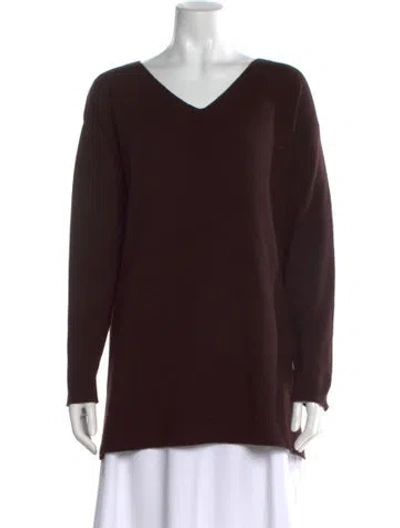 Pre-owned Tse Cashmere Cashmere V-neck Sweater In Brown