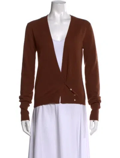 Pre-owned Tse Cashmere Cashmere V-neck Sweater In Brown