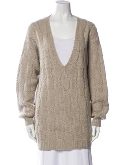 Pre-owned Tse Cashmere Cashmere V-neck Sweater In Neutral