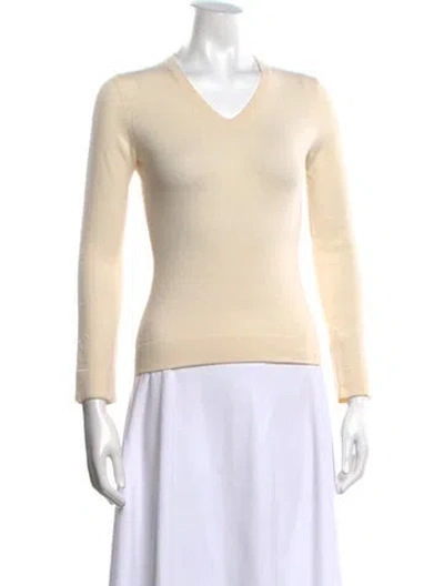 Pre-owned Tse Cashmere Cashmere V-neck Sweater In Neutrals