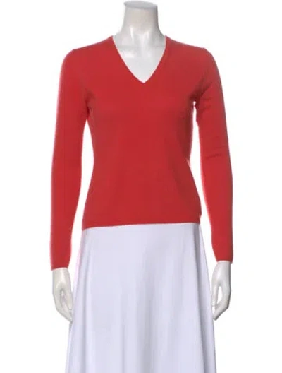 Pre-owned Tse Cashmere Cashmere V-neck Sweater In Red