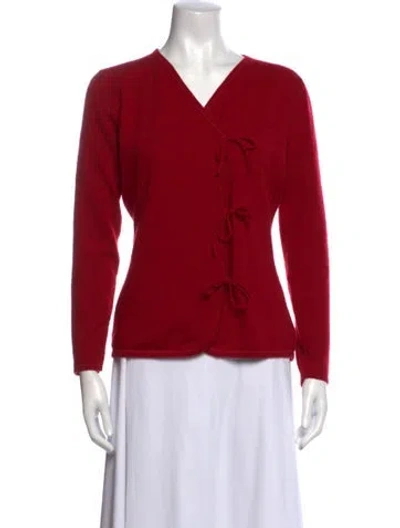 Pre-owned Tse Cashmere Cashmere V-neck Sweater In Red
