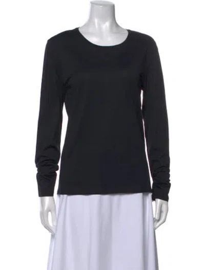 Pre-owned Tse Cashmere Crew Neck Long Sleeve T-shirt In Black