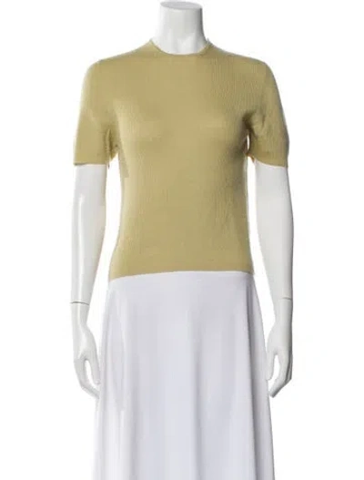 Pre-owned Tse Cashmere Crew Neck Short Sleeve T-shirt In Green