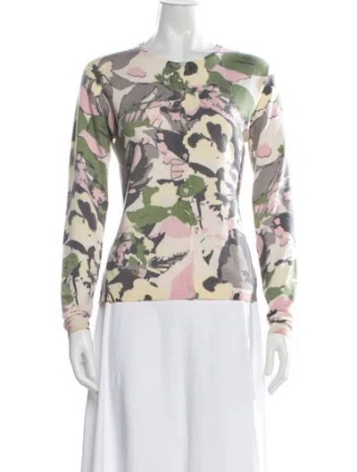 Pre-owned Tse Cashmere Floral Print Sweater In Multicolor