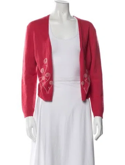 Pre-owned Tse Cashmere Floral Print Sweater In Red