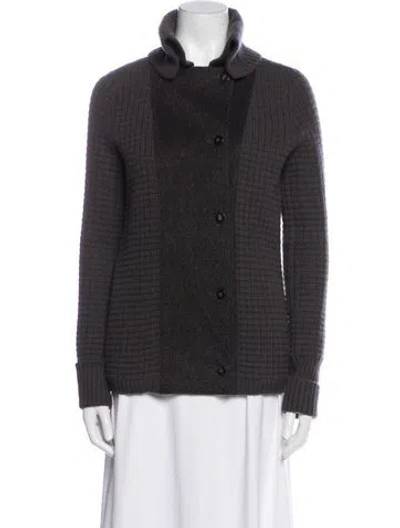 Pre-owned Tse Cashmere Houndstooth Print Jacket In Gray