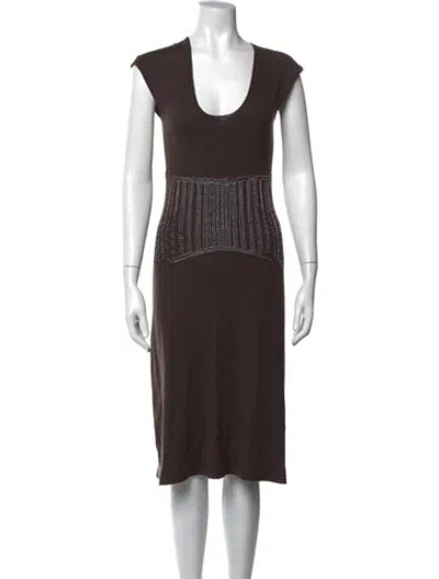 Pre-owned Tse Cashmere Knee-length Dress In Brown