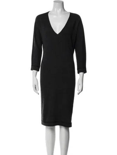 Pre-owned Tse Cashmere Knee-length Dress In Grey