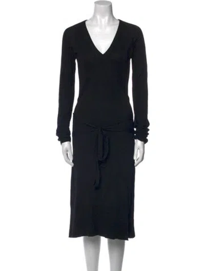 Pre-owned Tse Cashmere Midi Length Dress In Black