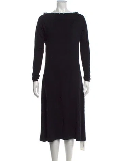 Pre-owned Tse Cashmere Midi Length Dress In Black