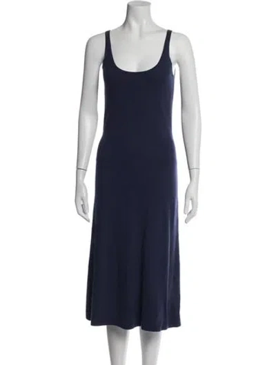 Pre-owned Tse Cashmere Midi Length Dress In Blue