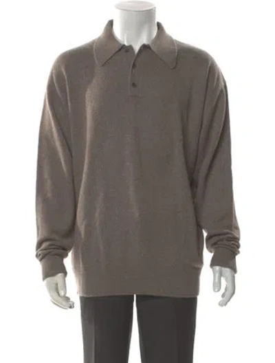 Pre-owned Tse Cashmere Mock Neck Polo Sweater In Gray