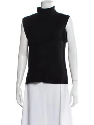 Pre-owned Tse Cashmere Mock Neck Sweater In Black