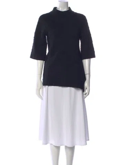 Pre-owned Tse Cashmere Mock Neck Sweater In Blue