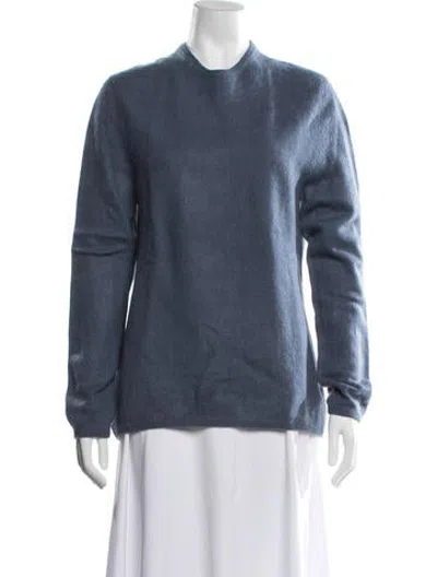 Pre-owned Tse Cashmere Mock Neck Sweater In Blue