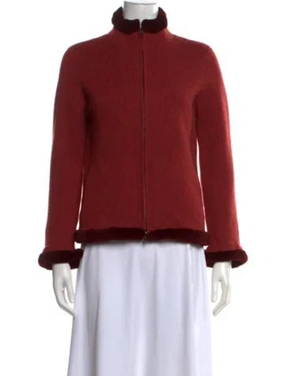 Pre-owned Tse Cashmere Mock Neck Sweater In Red