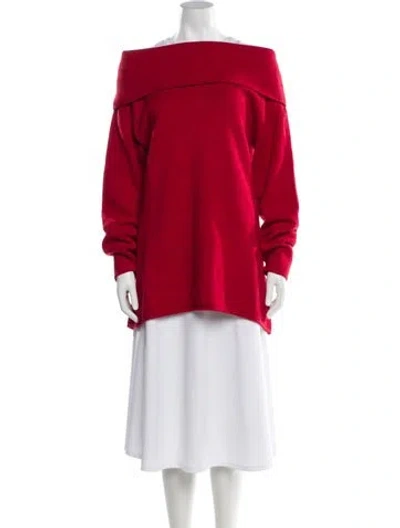 Pre-owned Tse Cashmere Off-the-shoulder Sweater In Red