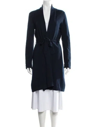 Pre-owned Tse Cashmere Open Front Sweater In Blue