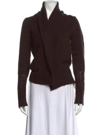 Pre-owned Tse Cashmere Open Front Sweater In Brown