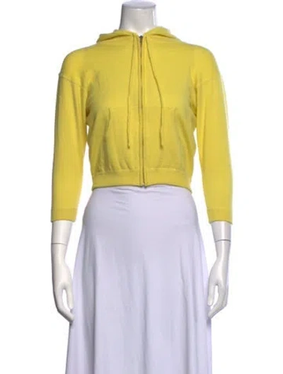 Pre-owned Tse Cashmere Open Front Sweater In Yellow