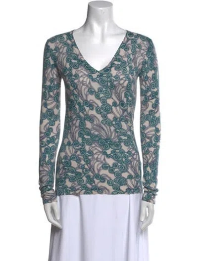 Pre-owned Tse Cashmere Paisley Print Sweater In Gray