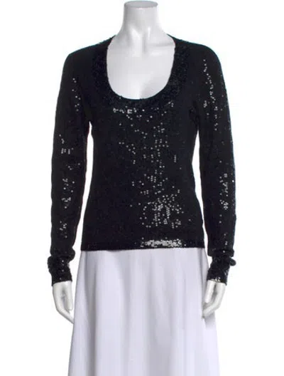 Pre-owned Tse Cashmere Patterned Sweater In Black