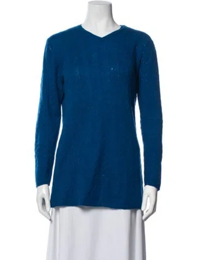 Pre-owned Tse Cashmere Patterned Sweater In Blue