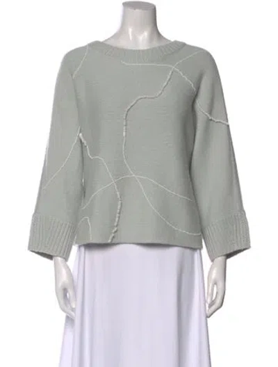 Pre-owned Tse Cashmere Patterned Sweater In Green