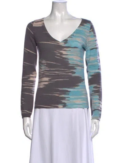 Pre-owned Tse Cashmere Patterned Sweater In Grey