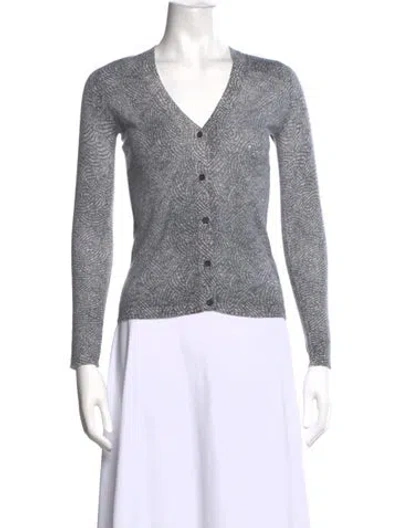 Pre-owned Tse Cashmere Patterned Sweater In Grey